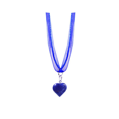 Collana regolabile in organza blu sodalite
