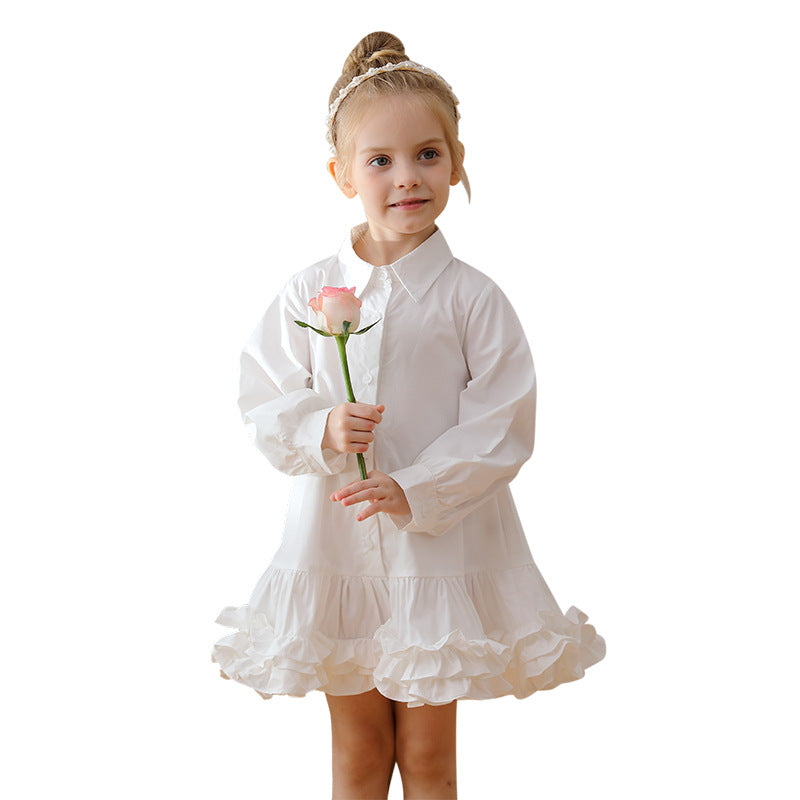 Abito monopetto a maniche lunghe in tinta unita primaverile e autunnale per ragazze alla moda