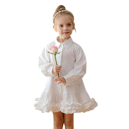 Abito monopetto a maniche lunghe in tinta unita primaverile e autunnale per ragazze alla moda