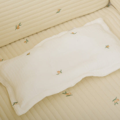 Cuscino modellabile per bambini, in garza di cotone traspirante e morbido con ricamo, cuscino universale per neonati, adatto a tutte le stagioni