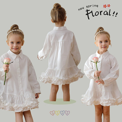 Abito monopetto a maniche lunghe in tinta unita primaverile e autunnale per ragazze alla moda